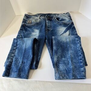 Men's Slim Straight Hummer Blue Jeans Size 32 waist 30 inseam comfy elastic fit